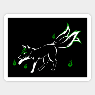 Kitsune (white and green) Magnet